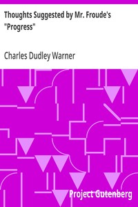 Cover of Thoughts Suggested by Mr. Froude's "Progress" — Reading Notes