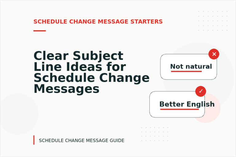 Clear Subject Line Ideas for Schedule Change Messages