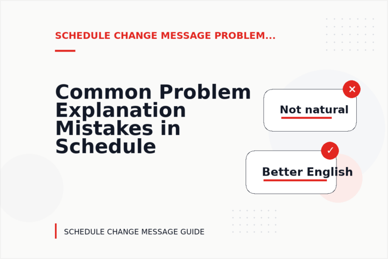 Common Problem Explanation Mistakes in Schedule Change Message English Common Problem Explanation Mistakes in Schedule Change Message English